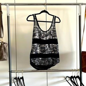 Sequin black tank top
